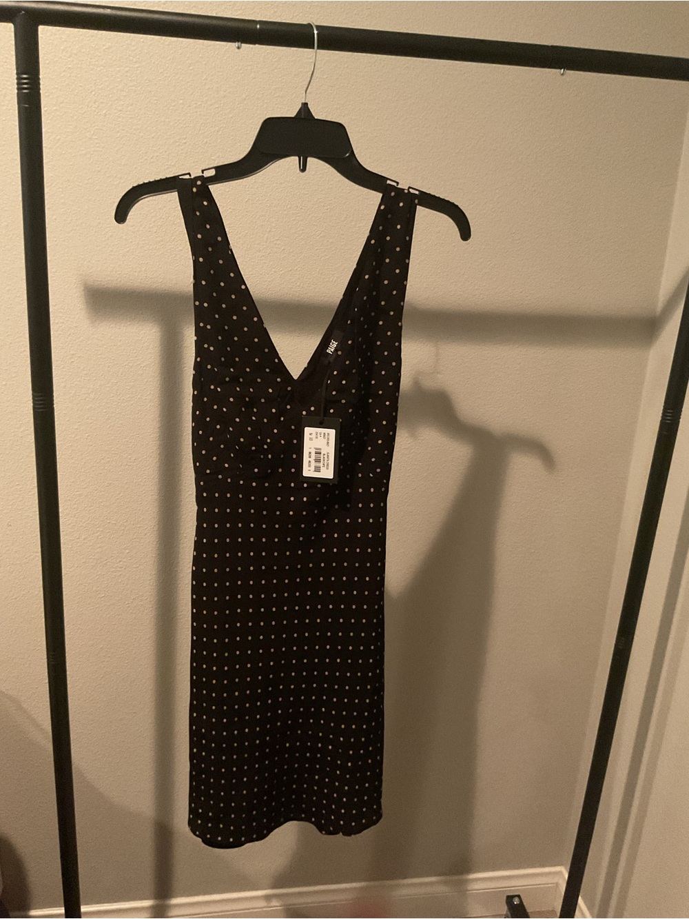 PAIGE Juanita Black Polka Dot Midi Dress